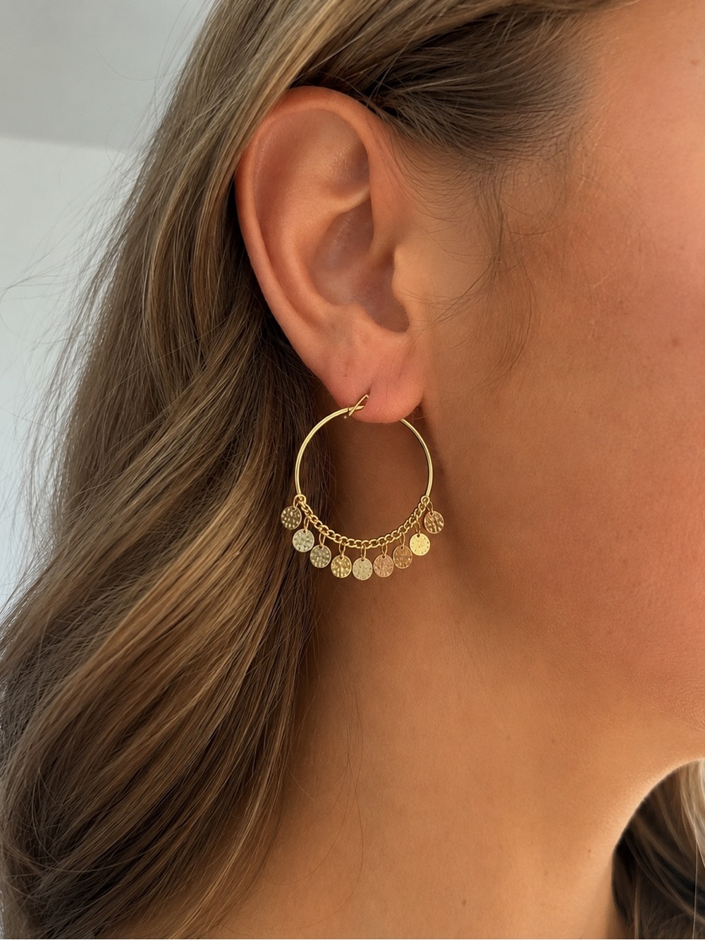 Gold Chain Bauble Earrings